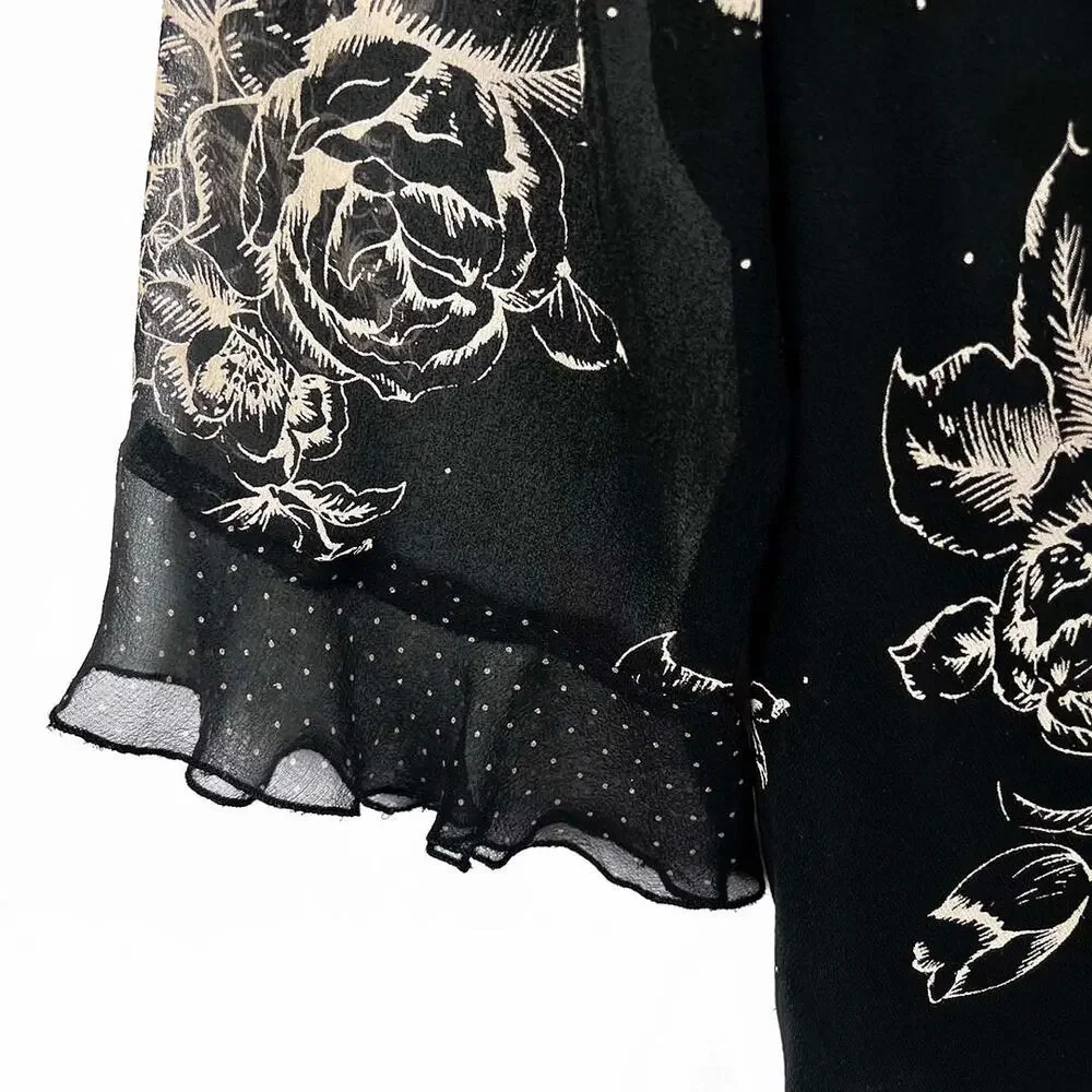 Jonathan Martin 100% Silk Floral Top Size Medium - Picture 3 of 11